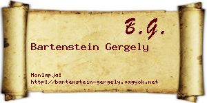 Bartenstein Gergely névjegykártya